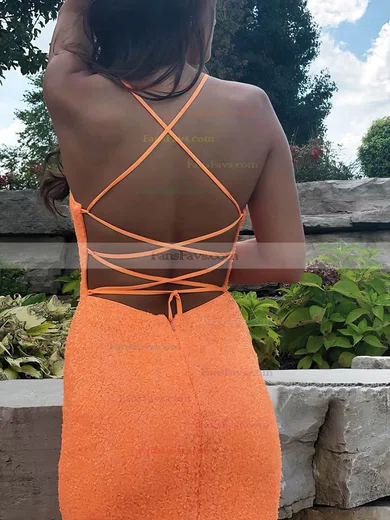 Sheath/Column V-neck Sequined Short/Mini Short Prom Dresses #Favs020020111372