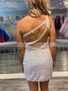 Sheath/Column One Shoulder Sequined Short/Mini Short Prom Dresses #Favs020020109973