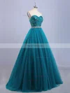 Princess Sweetheart Tulle Sequined Floor-length Beading Prom Dresses #Favs020102908