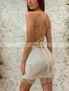Sheath/Column Scoop Neck Glitter Short/Mini Short Prom Dresses #Favs020020110751