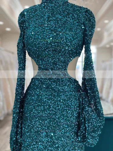Sheath/Column High Neck Sequined Short/Mini Short Prom Dresses #Favs020020110753