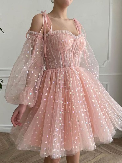 A-line Sweetheart Tulle Knee-length Short Prom Dresses #Favs020020111478