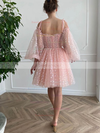 A-line Sweetheart Tulle Knee-length Short Prom Dresses #Favs020020111478