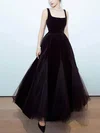 A-line Square Neckline Tulle Velvet Ankle-length Short Prom Dresses #Favs020020111485