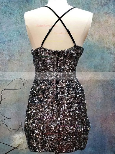 Sheath/Column V-neck Sequined Short/Mini Short Prom Dresses #Favs020020110000