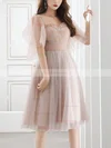 A-line Sweetheart Tulle Knee-length Short Prom Dresses With Crystal Detailing #Favs020020110008