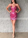 Sheath/Column V-neck Sequined Short/Mini Short Prom Dresses #Favs020020110789