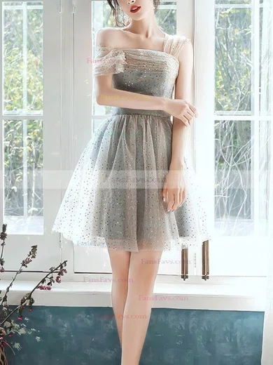 A-line Off-the-shoulder Sequined Short/Mini Short Prom Dresses #Favs020020110017
