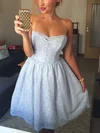 A-line Strapless Lace Short/Mini Short Prom Dresses #Favs020020111511