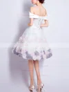 A-line Off-the-shoulder Tulle Knee-length Short Prom Dresses With Flower(s) #Favs020020110022