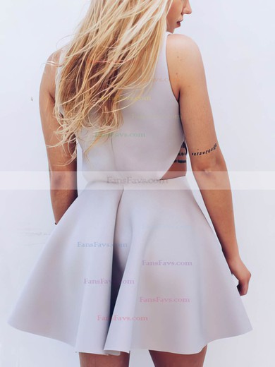 A-line V-neck Stretch Crepe Short/Mini Short Prom Dresses #Favs020020111519