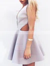 A-line V-neck Stretch Crepe Short/Mini Short Prom Dresses #Favs020020111519