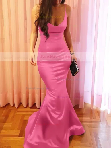 Trumpet/Mermaid V-neck Silk-like Satin Floor-length Prom Dresses #Favs020106041