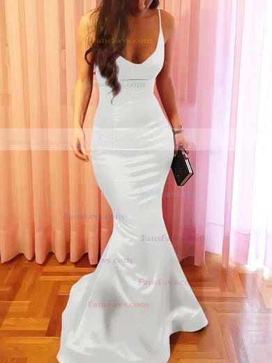 Trumpet/Mermaid V-neck Silk-like Satin Floor-length Prom Dresses #Favs020106041
