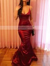Trumpet/Mermaid V-neck Silk-like Satin Floor-length Prom Dresses #Favs020106041
