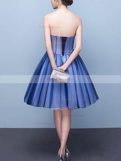 A-line Off-the-shoulder Tulle Short/Mini Short Prom Dresses With Beading #Favs020020110027