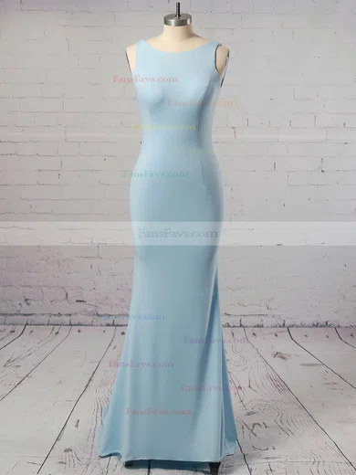 Trumpet/Mermaid Scoop Neck Jersey Sweep Train Prom Dresses #Favs020106042