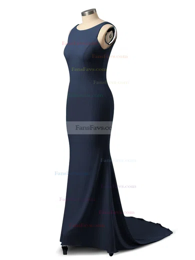 Trumpet/Mermaid Scoop Neck Jersey Sweep Train Prom Dresses #Favs020106042