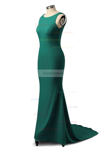 Trumpet/Mermaid Scoop Neck Jersey Sweep Train Prom Dresses #Favs020106042