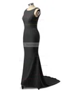 Trumpet/Mermaid Scoop Neck Jersey Sweep Train Prom Dresses #Favs020106042