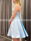 A-line Square Neckline Satin Short/Mini Short Prom Dresses #Favs020020109127