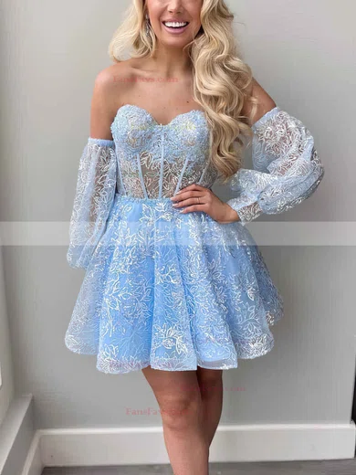A-line Sweetheart Lace Short/Mini Short Prom Dresses #Favs020020110804