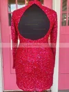 Sheath/Column High Neck Sequined Short/Mini Short Prom Dresses #Favs020020110807