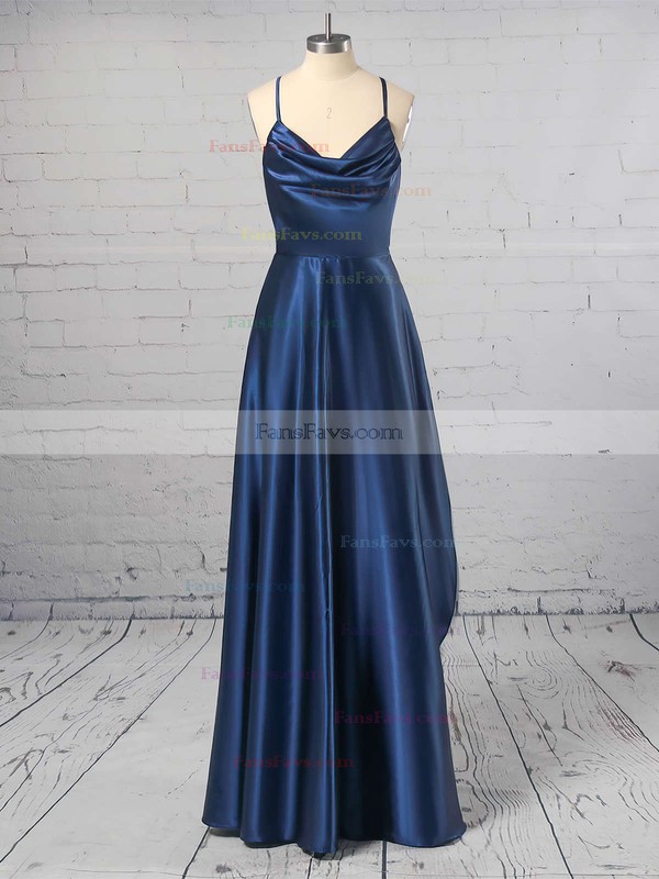 Sheath/Column Cowl Neck Silk-like Satin Ankle-length Split Front Prom Dresses #Favs020106046