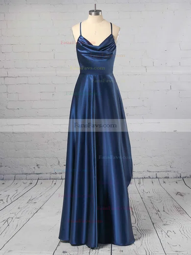 Sheath/Column Cowl Neck Silk-like Satin Ankle-length Split Front Prom Dresses #Favs020106046