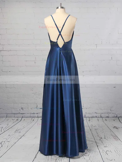 Sheath/Column Cowl Neck Silk-like Satin Ankle-length Split Front Prom Dresses #Favs020106046