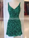 Sheath/Column V-neck Sequined Short/Mini Short Prom Dresses #Favs020020110045