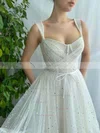 A-line Sweetheart Tulle Tea-length Short Prom Dresses With Pockets #Favs020020111543