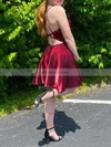 A-line V-neck Shimmer Crepe Short/Mini Short Prom Dresses With Sashes / Ribbons #Favs020020110826