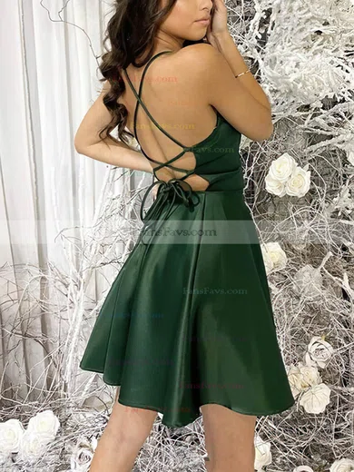 A-line Scoop Neck Silk-like Satin Short/Mini Short Prom Dresses #Favs020020109151