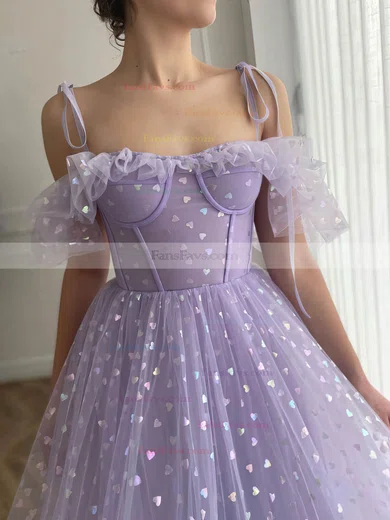 A-line Sweetheart Tulle Ankle-length Short Prom Dresses #Favs020020111549