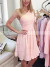 A-line One Shoulder Chiffon Short/Mini Short Prom Dresses #Favs020020109152