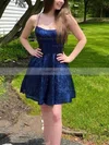 A-line Scoop Neck Sequined Short/Mini Short Prom Dresses #Favs020020110832