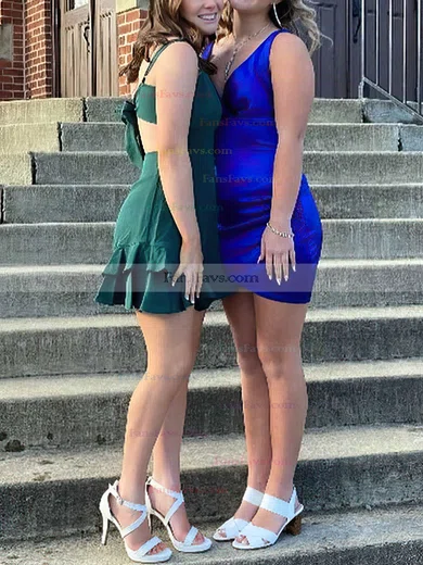 A-line Square Neckline Chiffon Short/Mini Short Prom Dresses With Bow #Favs020020110833