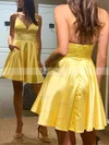 A-line V-neck Silk-like Satin Short/Mini Pockets Short Prom Dresses #Favs020020109159