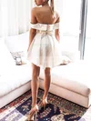 A-line Off-the-shoulder Satin Short/Mini Short Prom Dresses With Ruffles #Favs020020111560