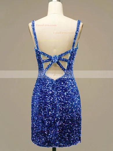 Sheath/Column V-neck Sequined Short/Mini Short Prom Dresses #Favs020020109175