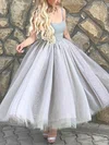 Princess Square Neckline Tulle Glitter Ankle-length Short Prom Dresses #Favs020020111576