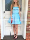 A-line Square Neckline Silk-like Satin Short/Mini Short Prom Dresses #Favs020020109181