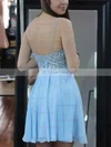 A-line V-neck Chiffon Short/Mini Short Prom Dresses With Lace #Favs020020111582