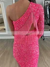 Sheath/Column One Shoulder Sequined Asymmetrical Short Prom Dresses #Favs020020110864
