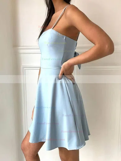 A-line Square Neckline Stretch Crepe Short/Mini Short Prom Dresses #Favs020020109192
