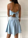 A-line Square Neckline Stretch Crepe Short/Mini Short Prom Dresses #Favs020020109192