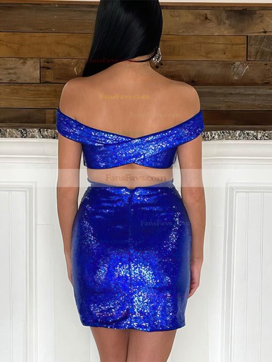 Sheath/Column Off-the-shoulder Sequined Short/Mini Short Prom Dresses #Favs020020111588