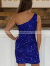 Sheath/Column One Shoulder Sequined Short/Mini Short Prom Dresses #Favs020020111589