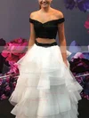 Princess Off-the-shoulder Organza Floor-length Appliques Lace Prom Dresses #Favs020106069
